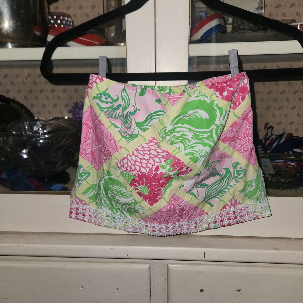 Lilly Pulitzer Pink and Green Mini Skort Resort Wear